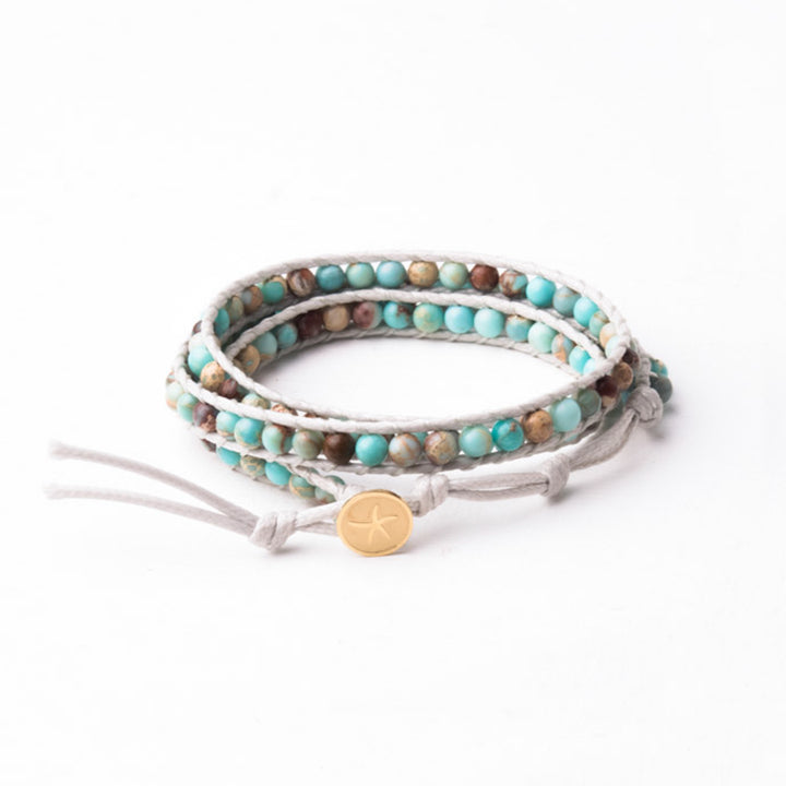 Joy Turquoise Starfish Pendant Wrap Bracelet