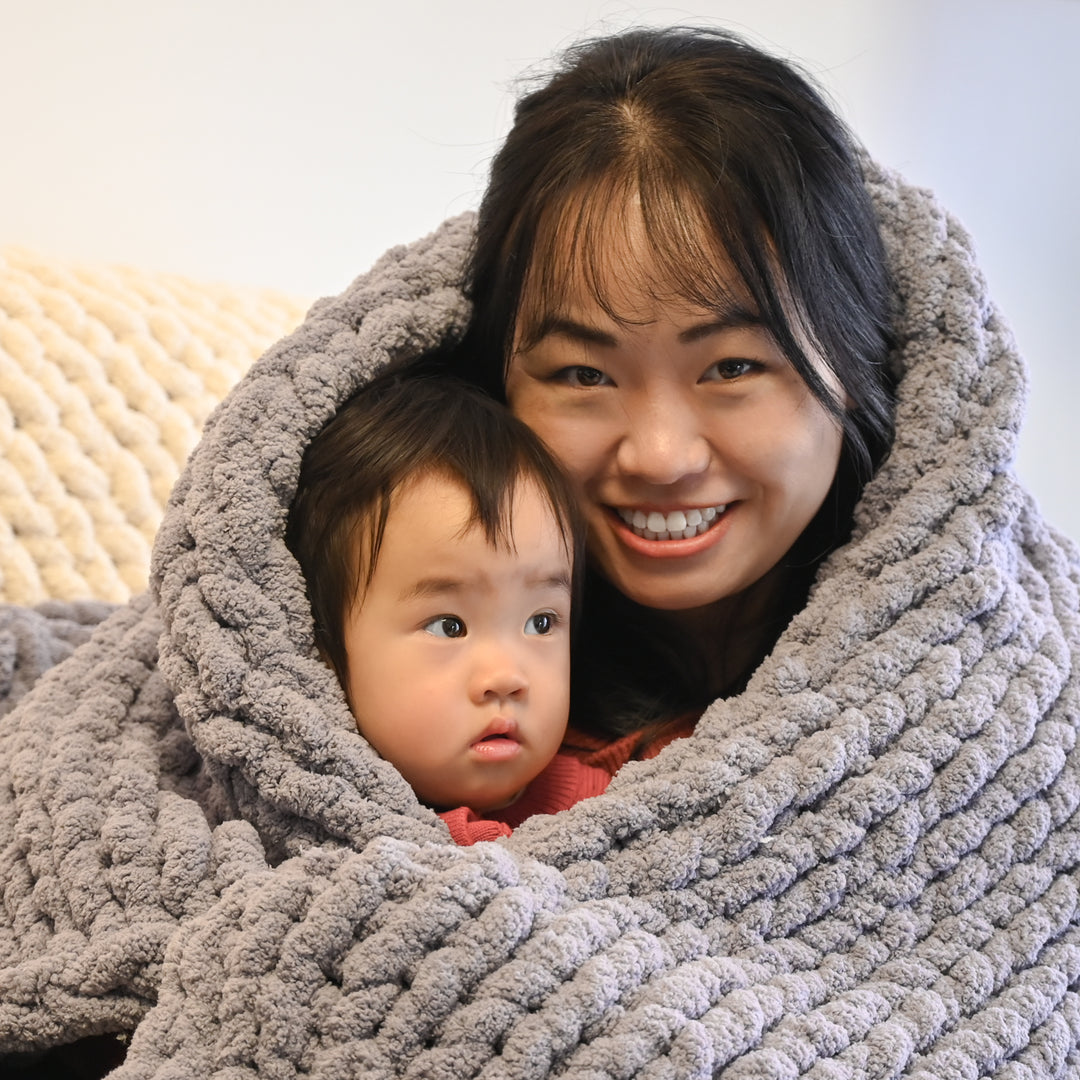 Woven Together Blanket in Slate Gray