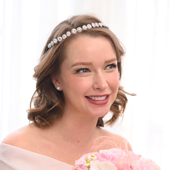 Peony Bloom Headband in Sterling Silver