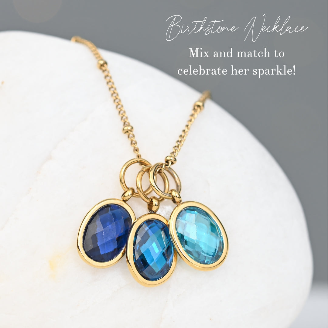 Birthstone Necklace - Three Charms