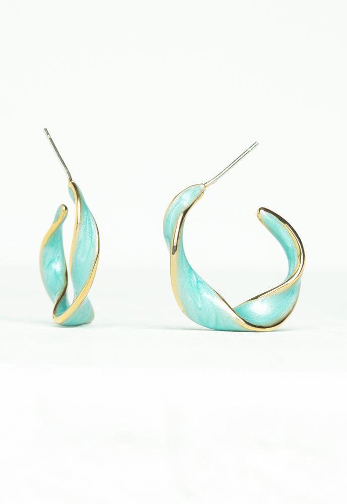 With a Twist Hoops in Mint