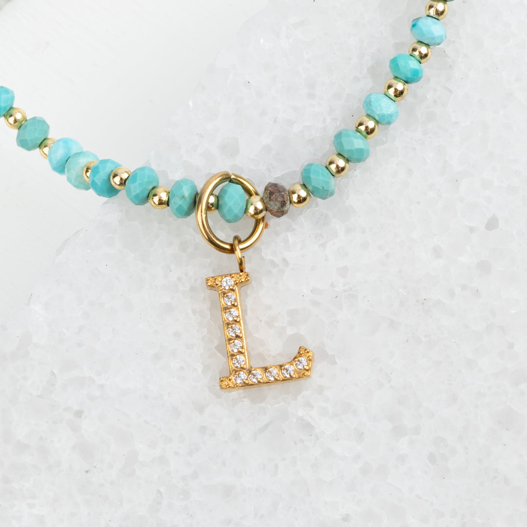 Turquoise Beaded Necklace for Charms