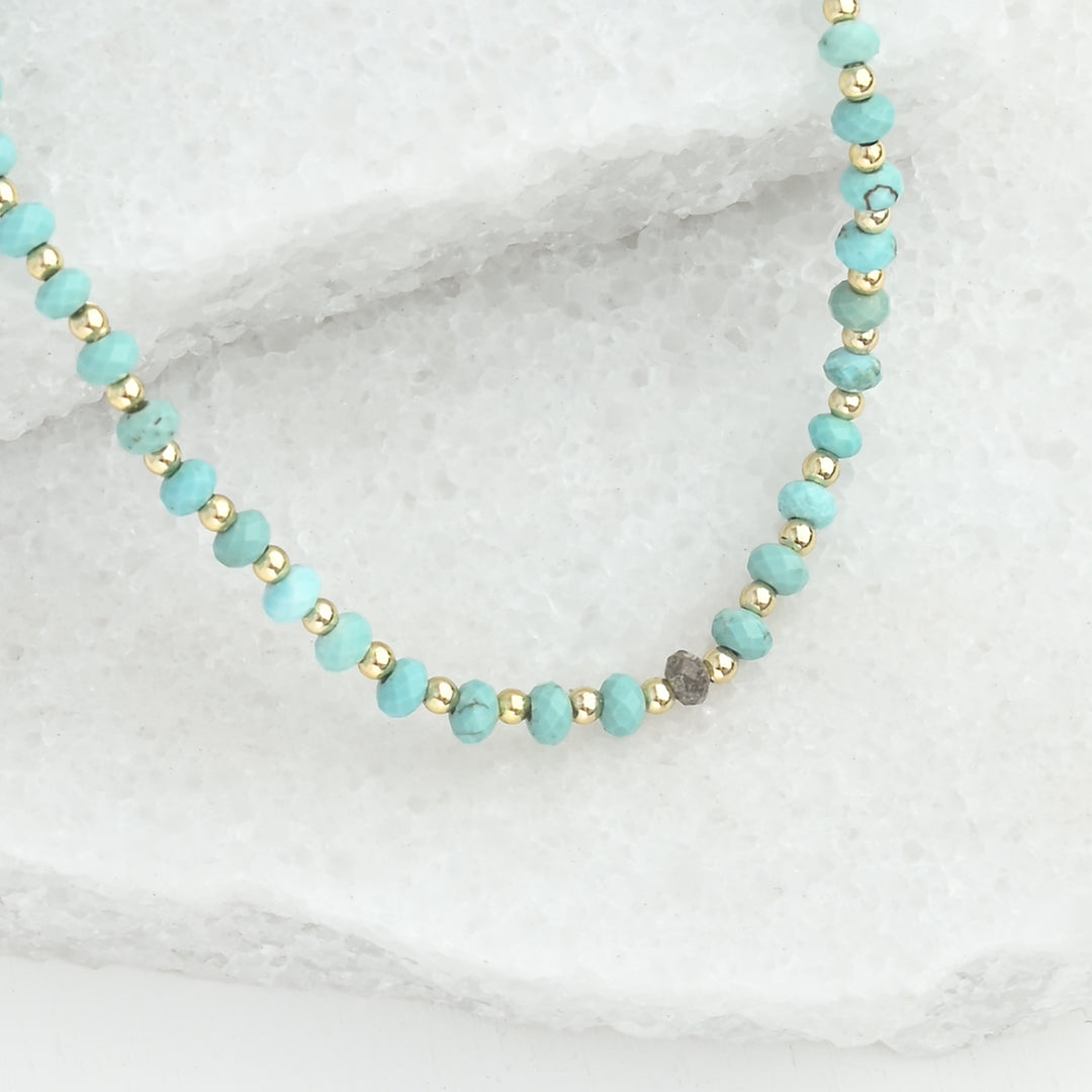 Turquoise Beaded Necklace for Charms