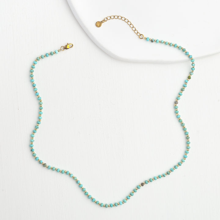 Turquoise Beaded Charm Necklace