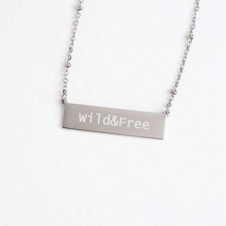 Engravable Silver Bar Necklace