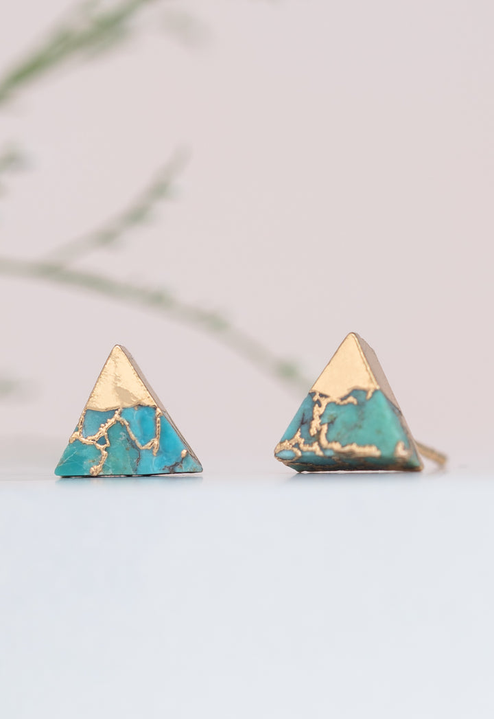 Oasis Triangle Turquoise Studs