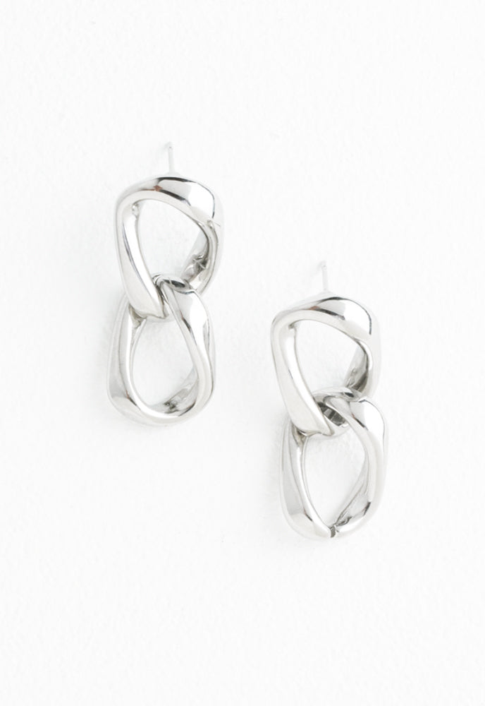 Linked Together Earrings in Silver