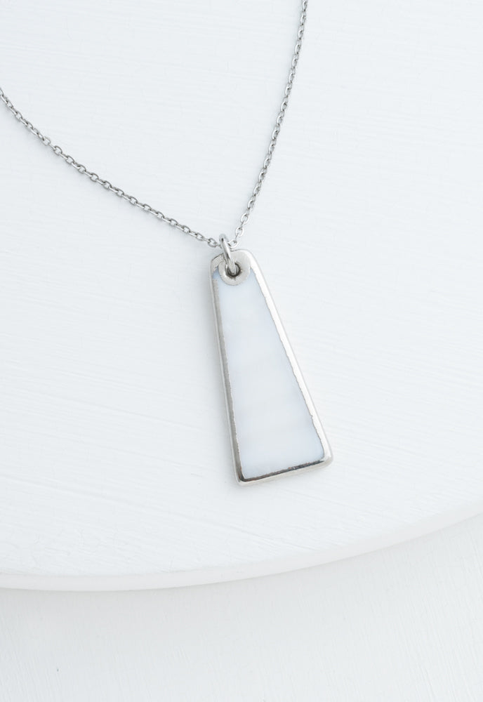 Pillar Mother of Pearl Necklace in Silver