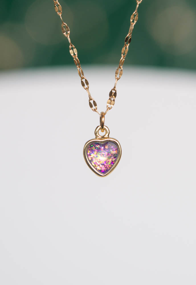 Pure Gold Color Blue/Pink Heart Pendant Necklace For Women /Girls,Wholesale  Price 24k Gold Plated Fashion Jewelry