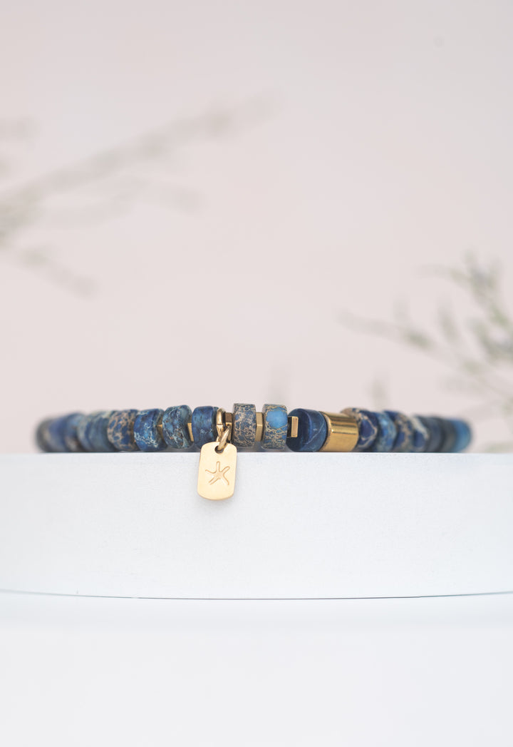 Emperor Blue Beaded Bracelet