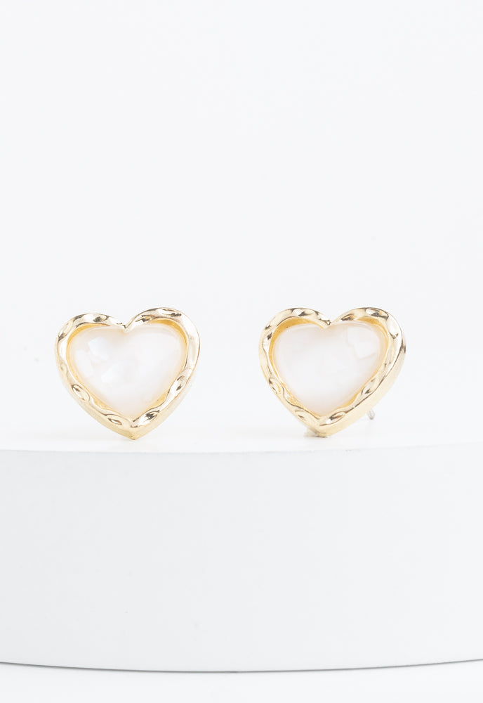 Glitter Hearts in Ivory & Gold